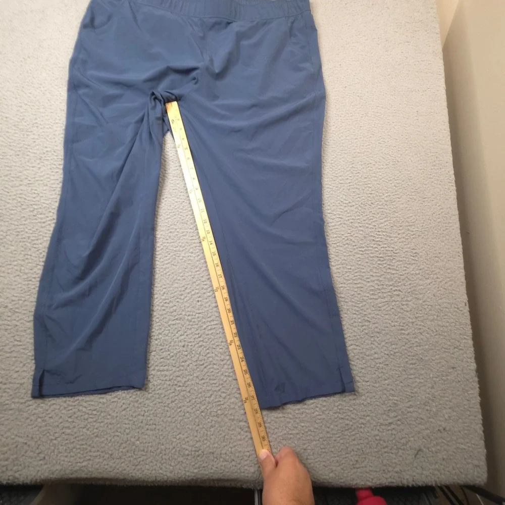 Eddie Bauer Pants Womens XXL Blue Hiking‎ Travel Elastic Waist 42 Straight Leg